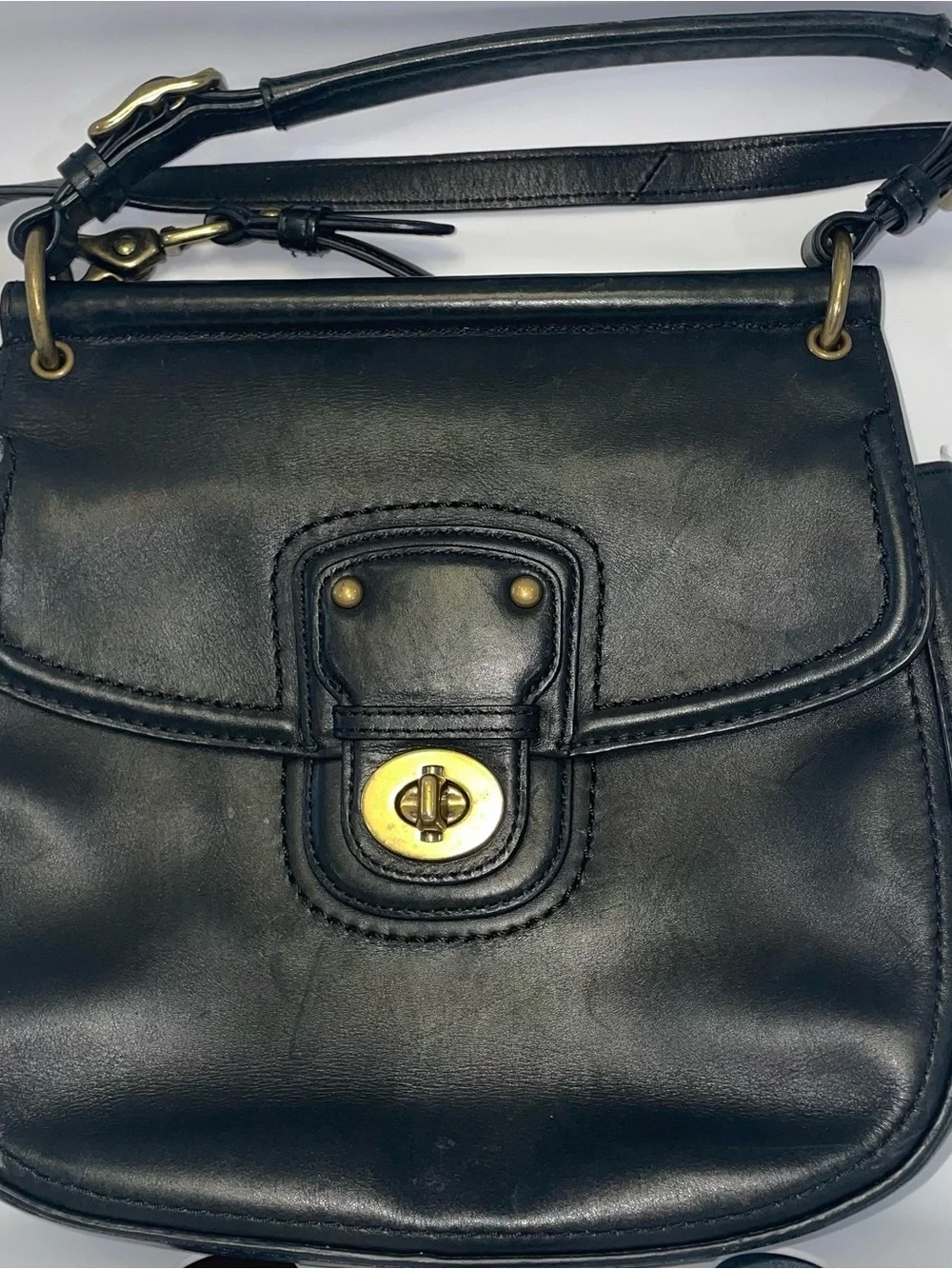 Vintage COACH 65th Anniversary Legacy Leather Turnlock Crossbody Bag – Black